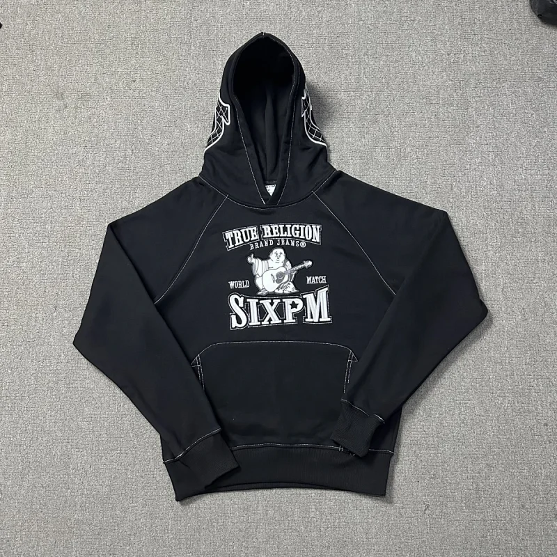 Men's Hip-Hop Style Fleece-Lined Pullover Hoodie & Long Sweatpants Sports Suit Set