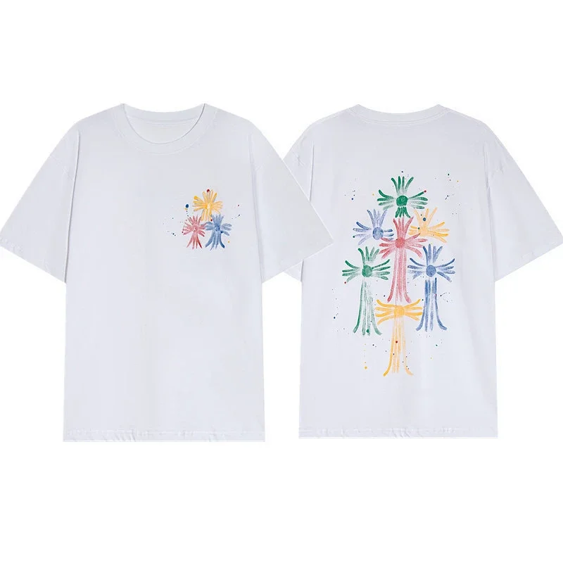 White Floral Print Casual T-Sh