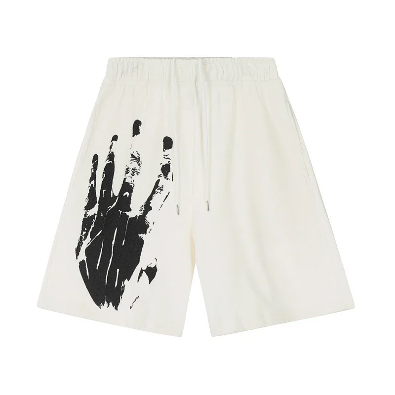 White Cotton Shorts With Black