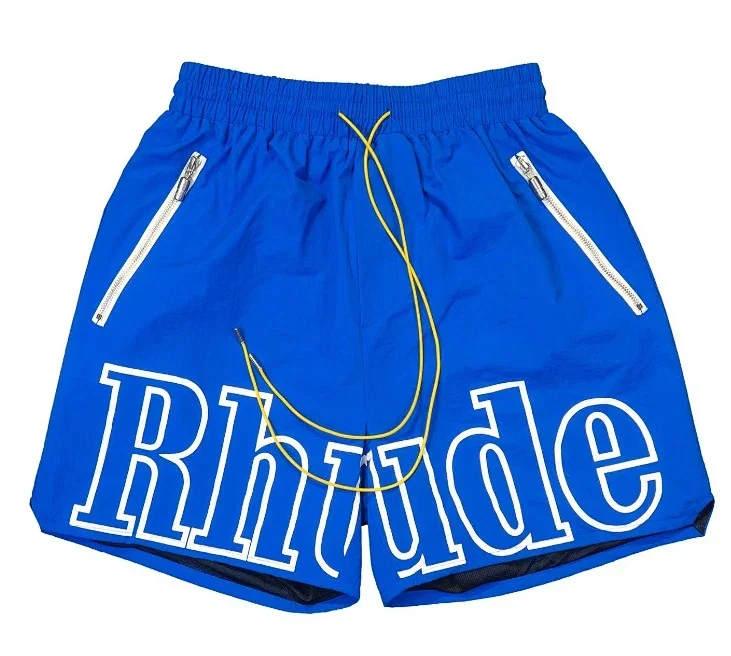 Rhude Logo Blue Sport Shorts