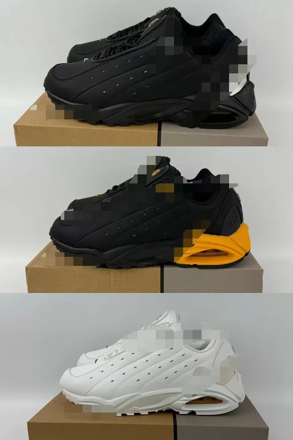 Black and White Sneakers with Yellow Accents