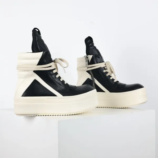 Rick Owens DRKSHDW Geobasket High Black and Cream Sneakers Chunky Sneakers - 1