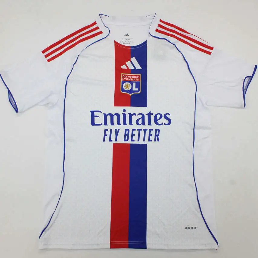 Olympique Lyonnais 2025-26 Season Home White Football Shirt, Short Sleeve Jersey - Tolisso