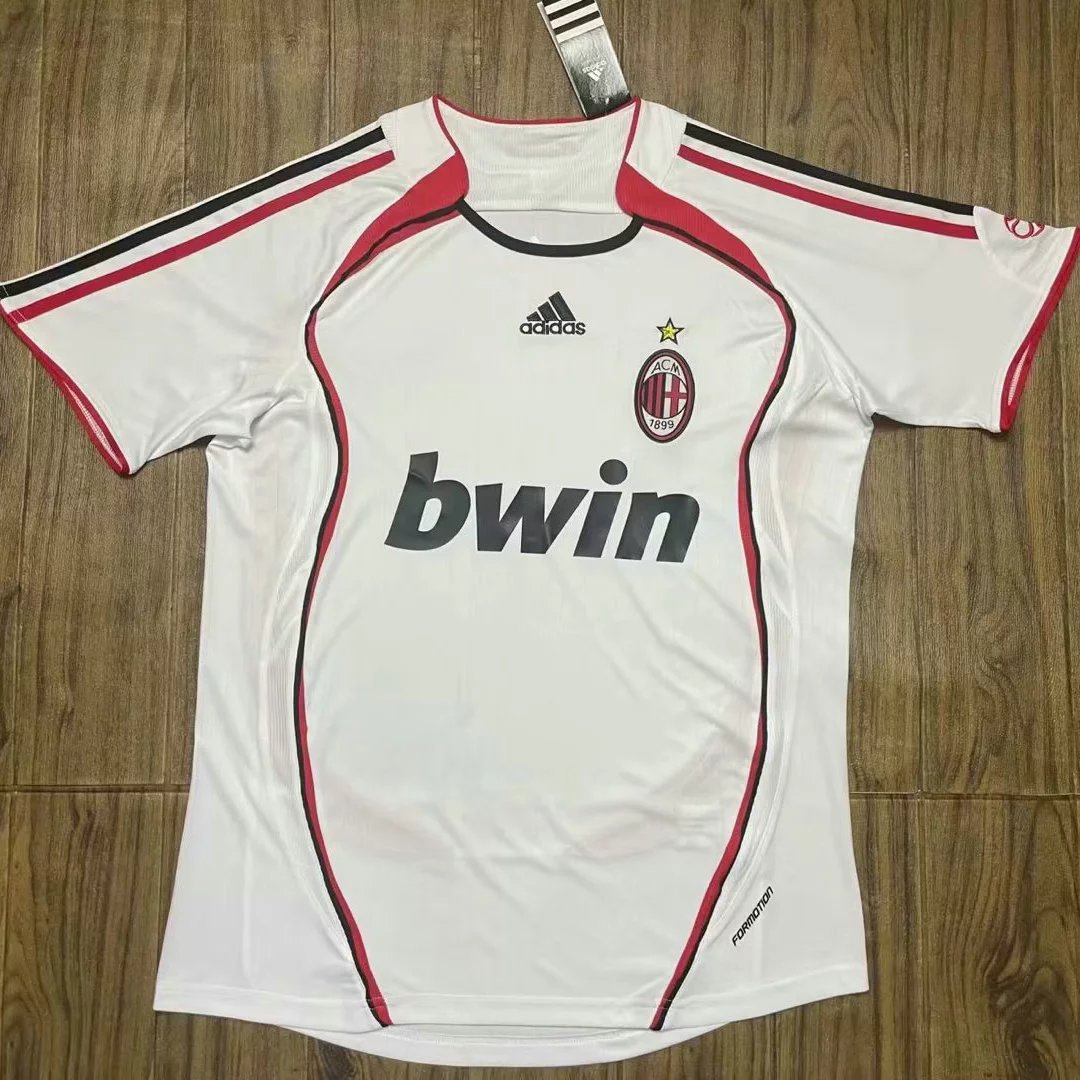 AC Milan 06-07 Season Away White Retro Football Shirt Short Sleeve Jersey - Kaka, Inzaghi, Pirlo