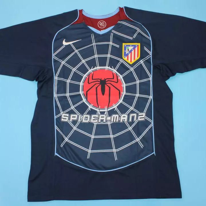 04-05 season Atletico Madrid jersey short sleeved retro football jersey Torres Atletico Madrid away deep blue
