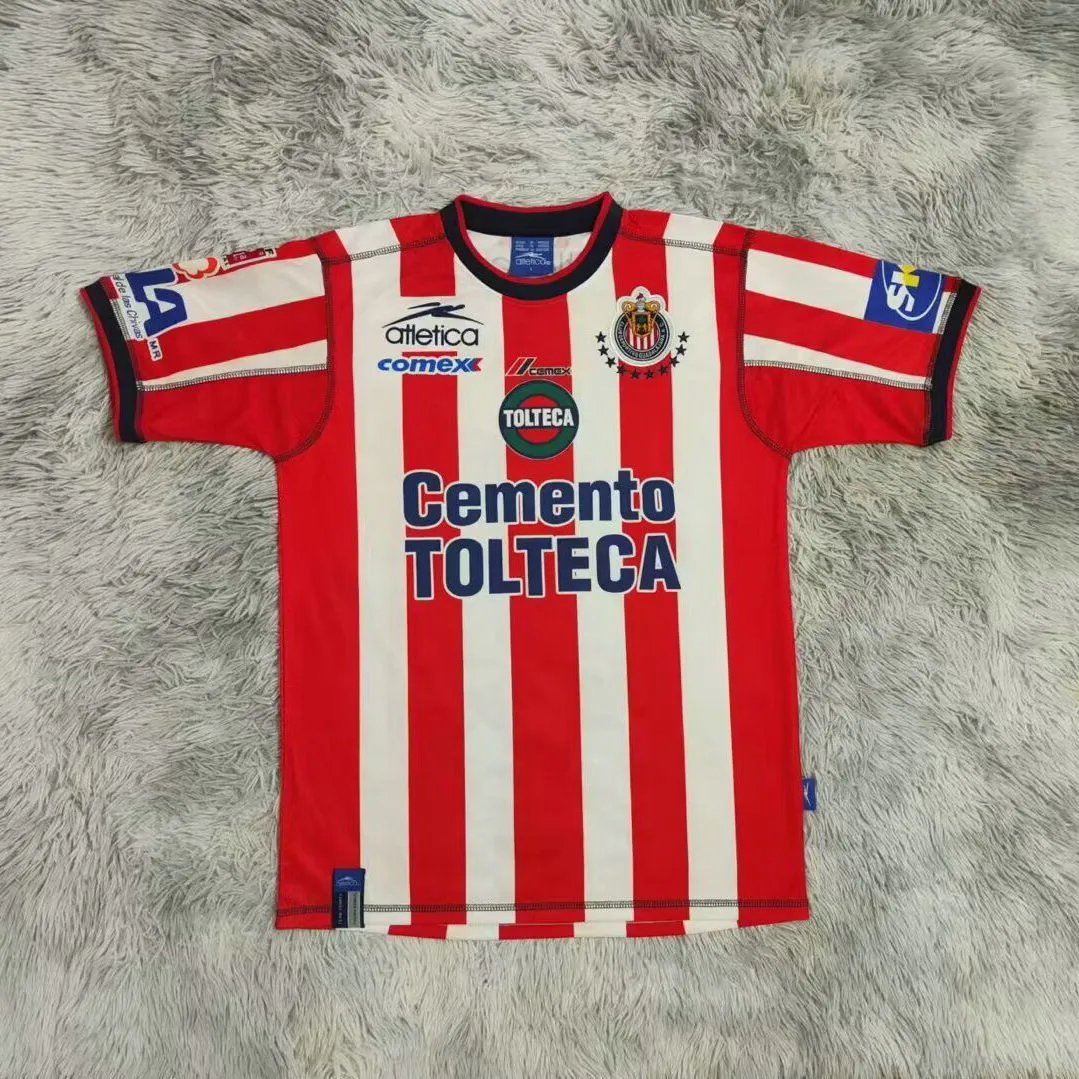 02-03 Guadalajara Chivas jersey retro football jersey Chivas Guadalajara home red and white