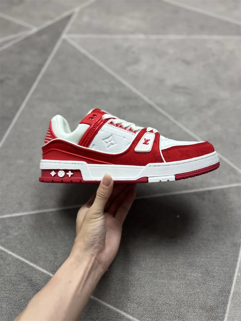 white and red