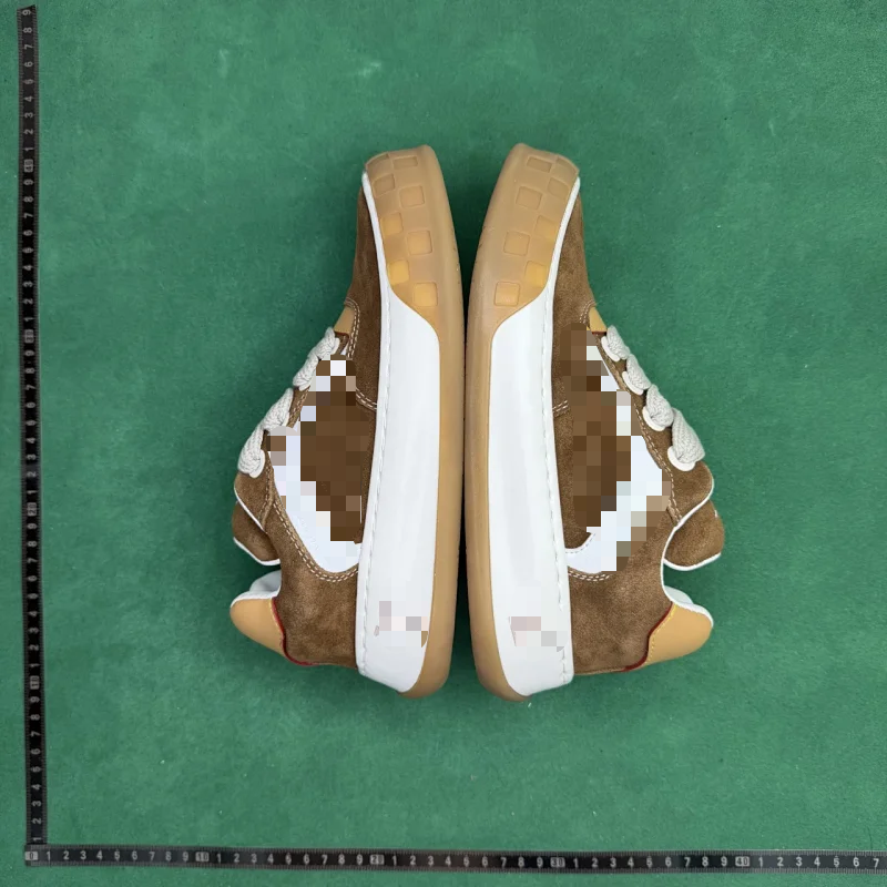 (Custom Made 3-7 Days Shipping) Suede Calfskin Lace-Up Round Toe Low-Top Sneakers TT 0