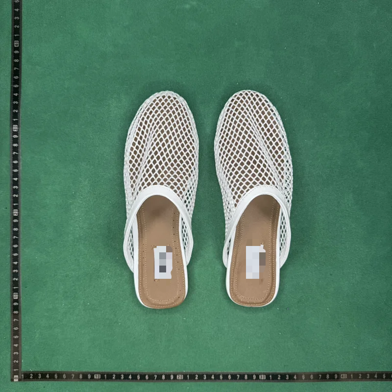 White Mesh Slip-On Sandals