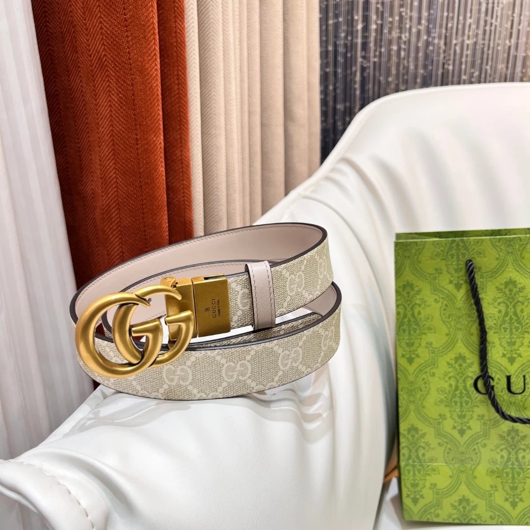 Gucci GG Marmont Reversible Leather Belt (Strap Only)