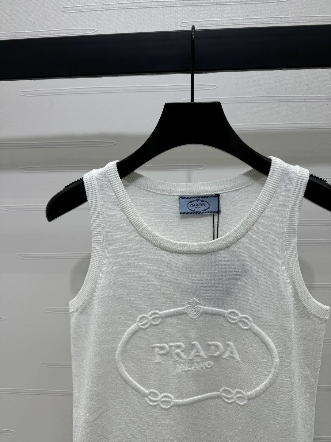 Prada Chain Logo Knit Tank Top