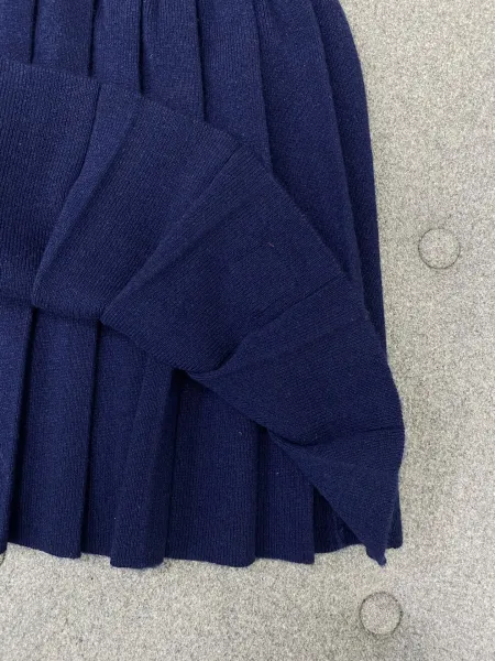 Miu Miu Pleated Knit Skirt Navy - 13