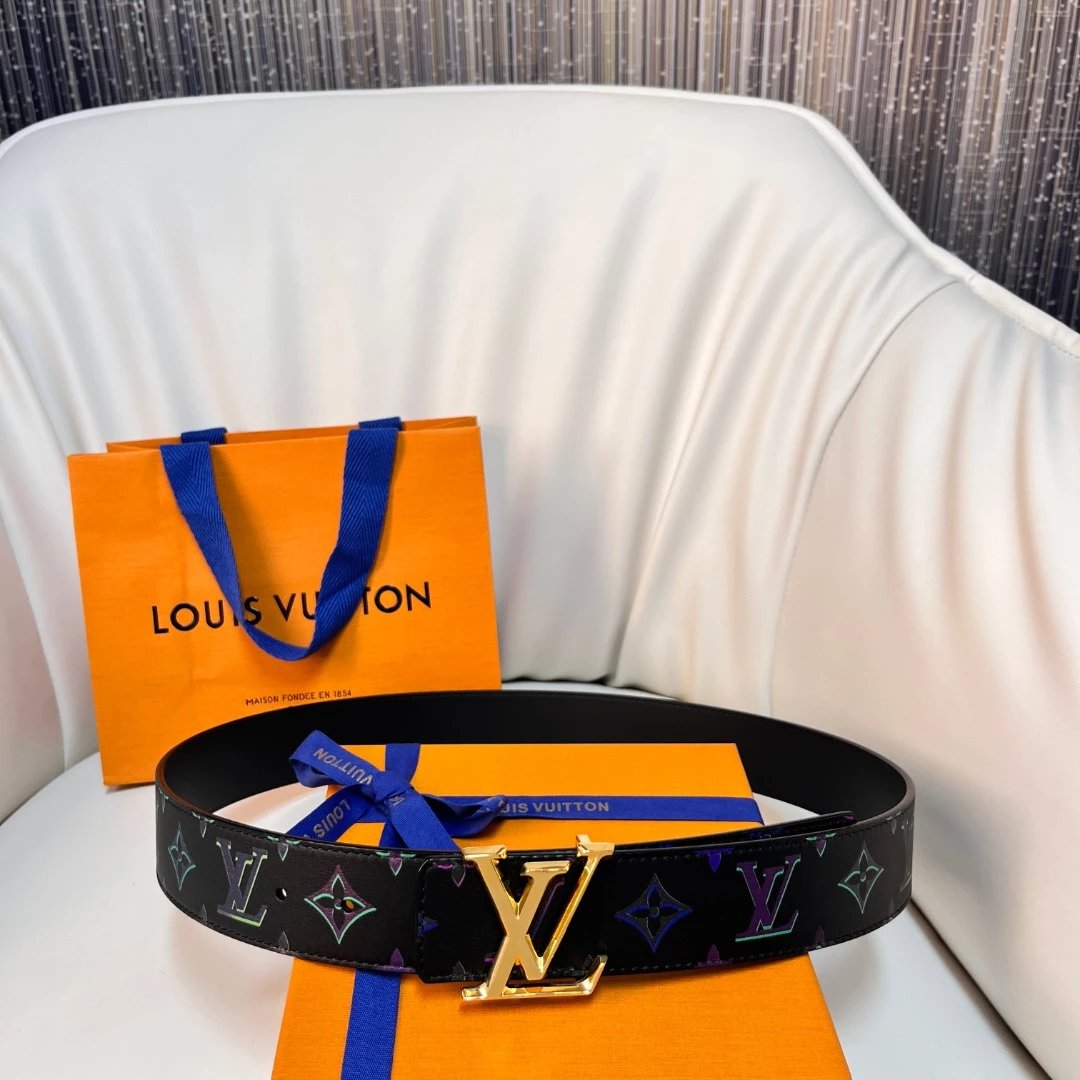 Louis Vuitton Monogram Belt with Iridescent LV Buckle