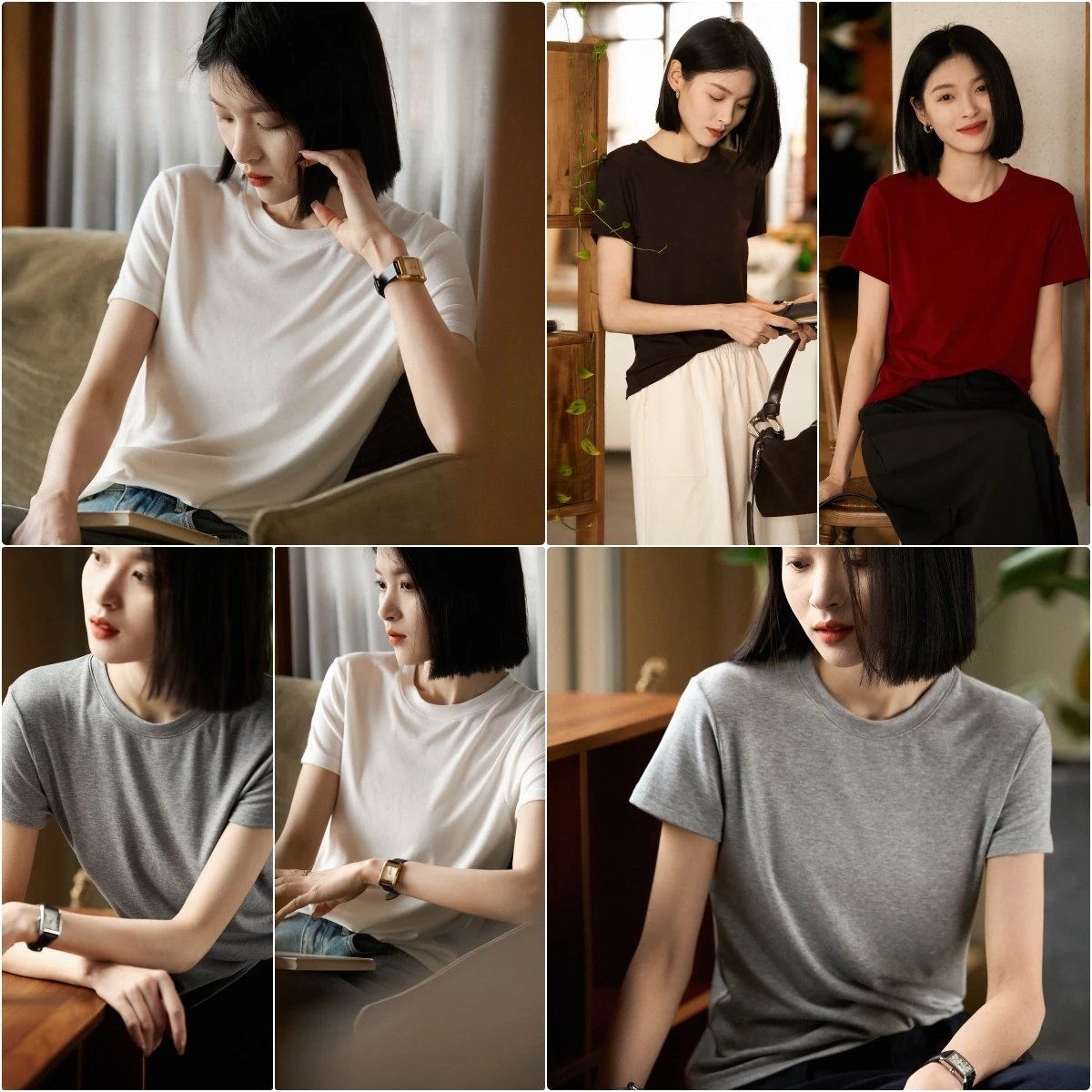 Paul Stuart Silk Blend Crew Neck Tee