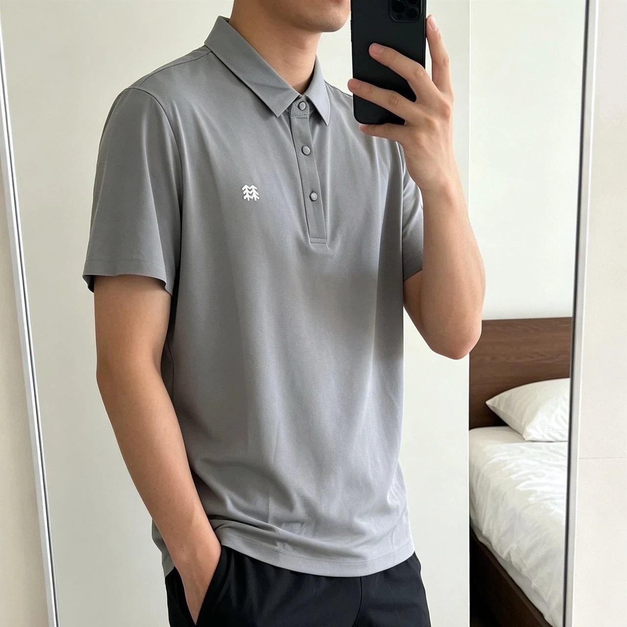 Ice-Feel Polo Shirt Honeycomb Mesh
