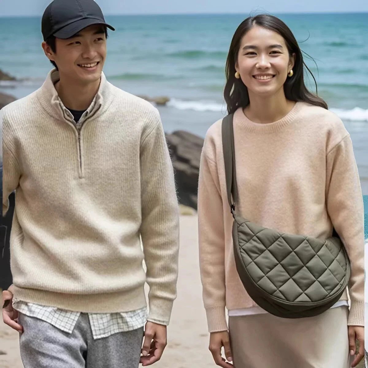 Soufflé Half-Zip Knit Sweater