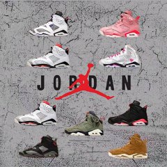 【 Special Promotion 】 AIR JORDAN JOAJ6 flint black purple horsehair manuscript black red flint men's high top basketball shoes big Paris reflection silver CNY military green night light ghost face CN1084-200