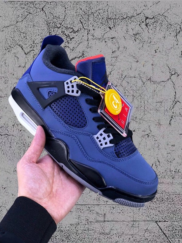 【 Company Products 】 Air Jordan 4 "Loyal Blue" WNTR Little Amu Men's and Women's Low cut Sports Basketball Shoes CQ9597-401