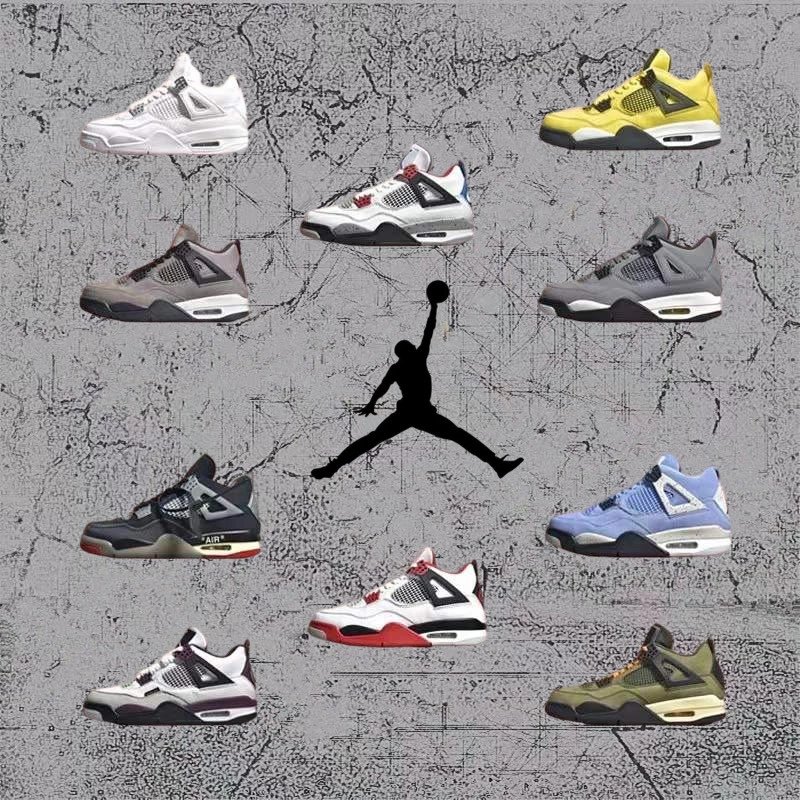 Air Jordan 4 White Canvas Multi-Color Basketball Shoe