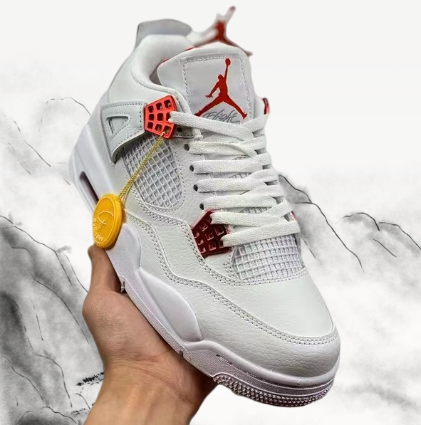 Air Jordan 4 Orange Metallic White Red Low Basketball Shoe