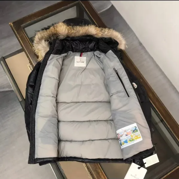 Moncler Maya Down Jacket Black with Raccoon Fur Hood - 27