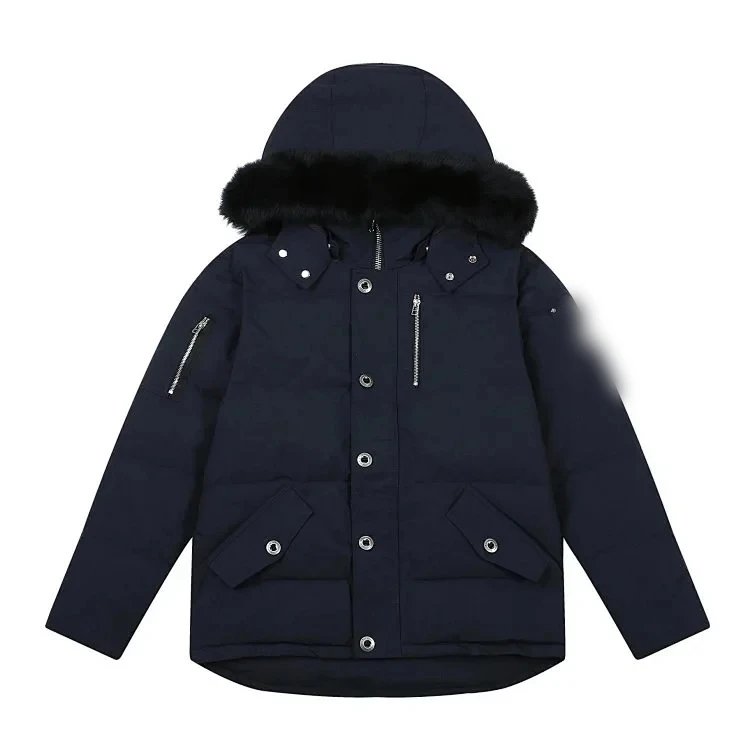 Navy blue black fur collar 06 style