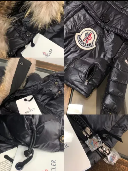 Moncler Maya Down Jacket Black with Raccoon Fur Hood - 26
