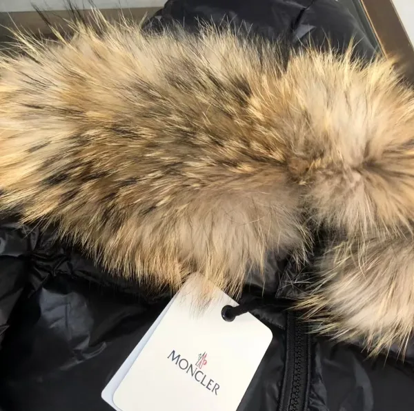 Moncler Maya Down Jacket Black with Raccoon Fur Hood - 23