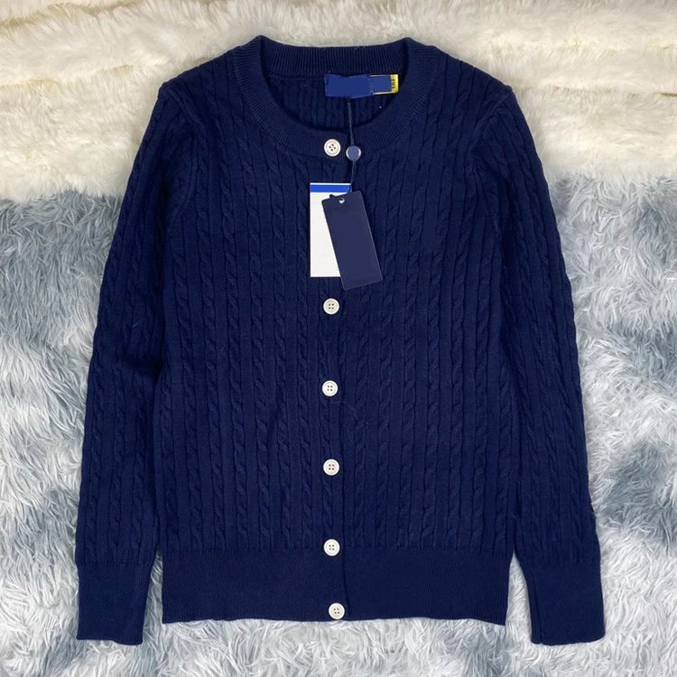 Navy blue round neck button