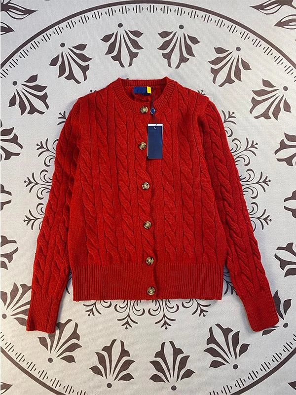 Red round neck button