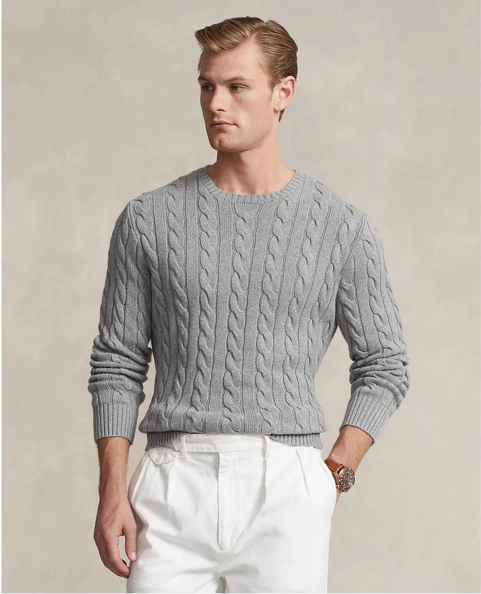 Grey round neck