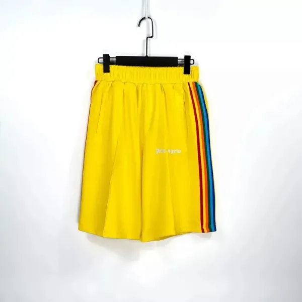 Palm Angels Rainbow Stripe Yellow Shorts - 1