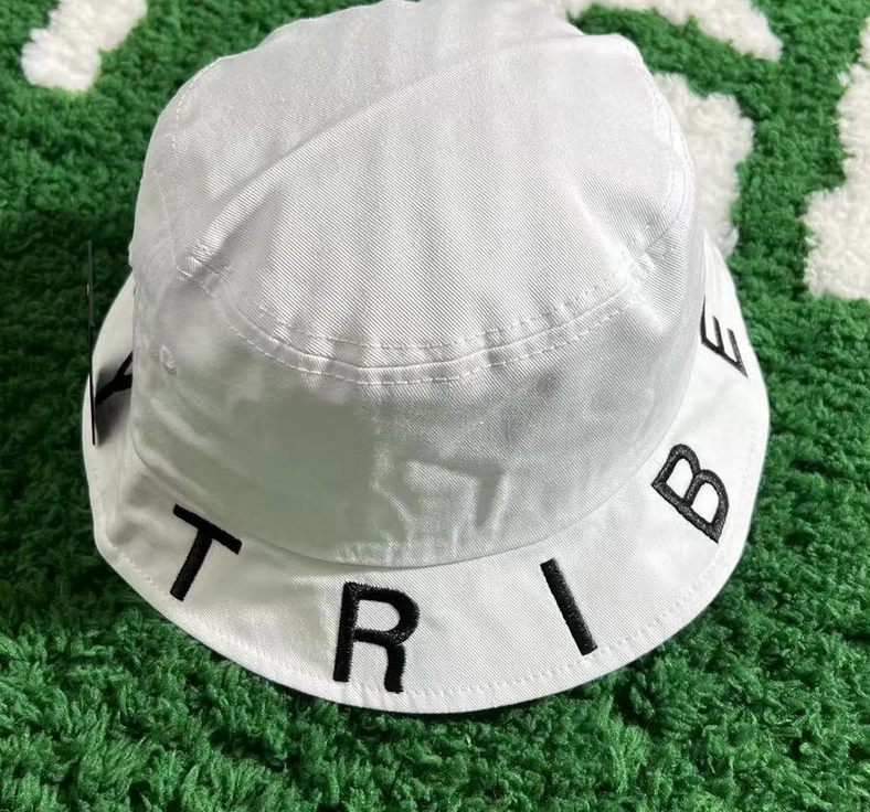 Fisherman's hat with white letters on the edge