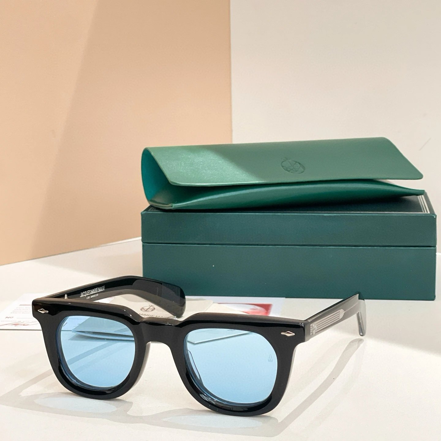Black Silver Frame Blue Mirror