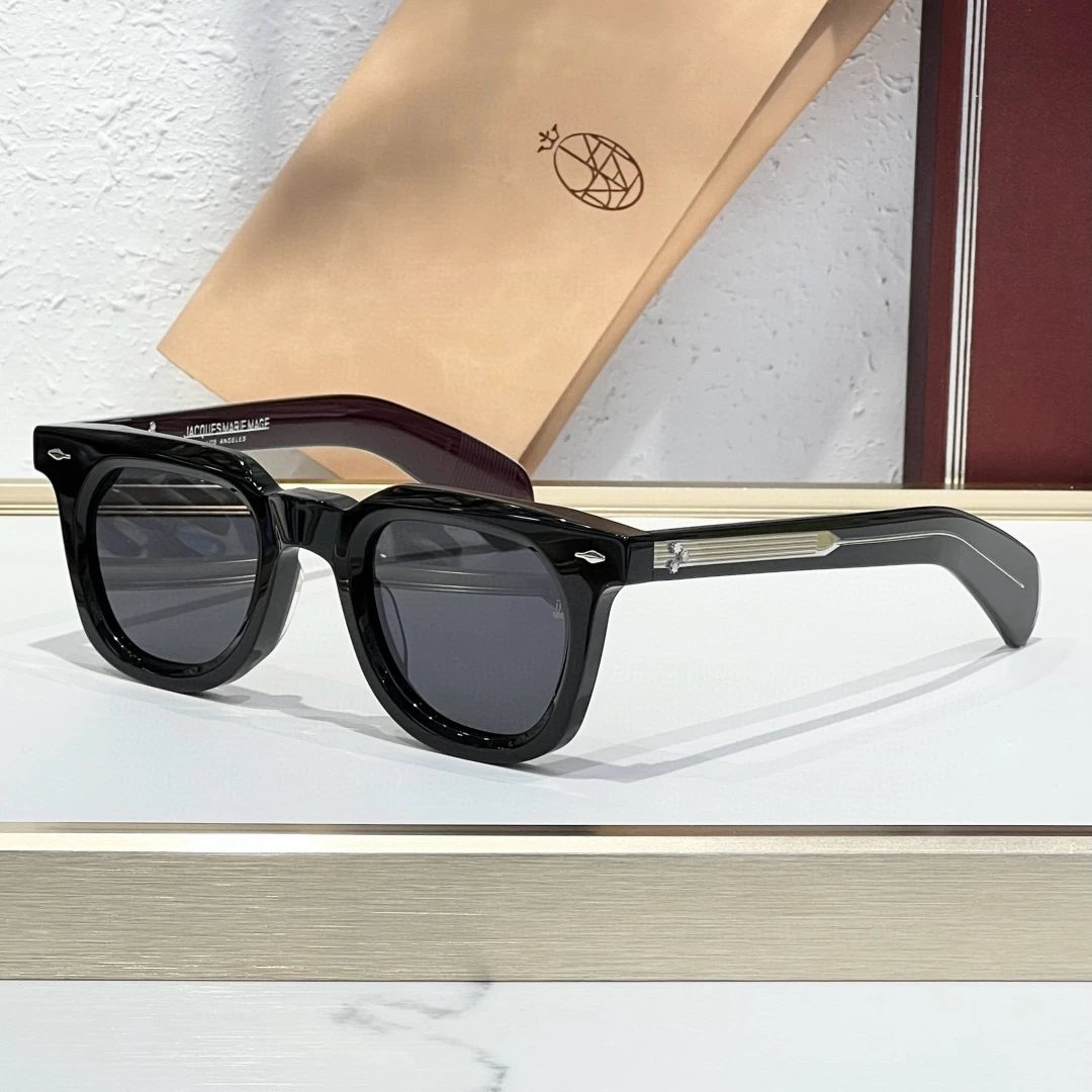 Black frame with curry temples and gray lenses
