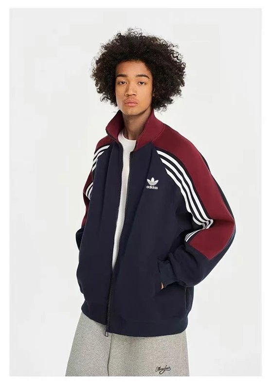 Adidas阿迪达斯三叶草2025秋新款情侣卫衣男女上衣纯棉宽松绣标立领开衫52570    S-2XL刺绣标