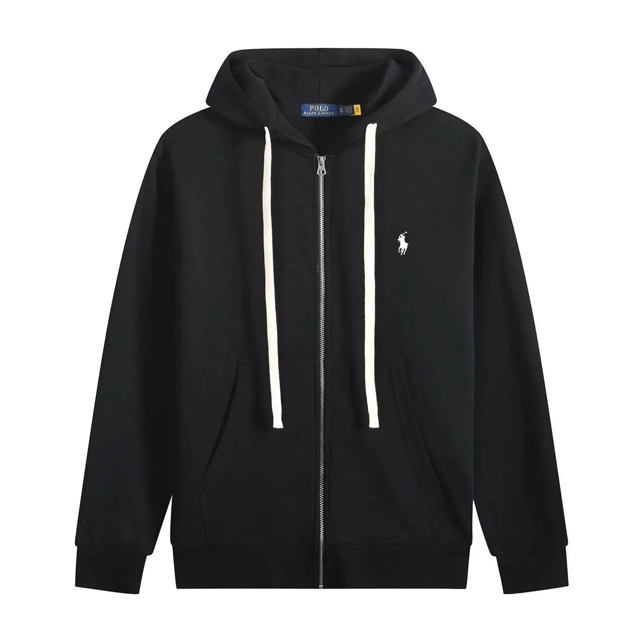 White Cord Zipper Black White Label