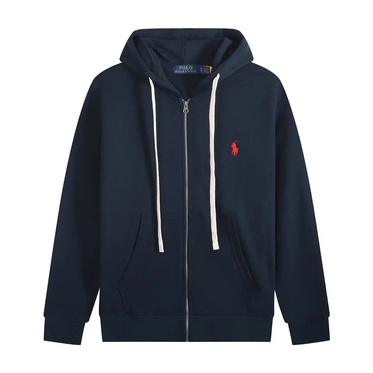 White Cord Zipper Treasure Blue Red Label
