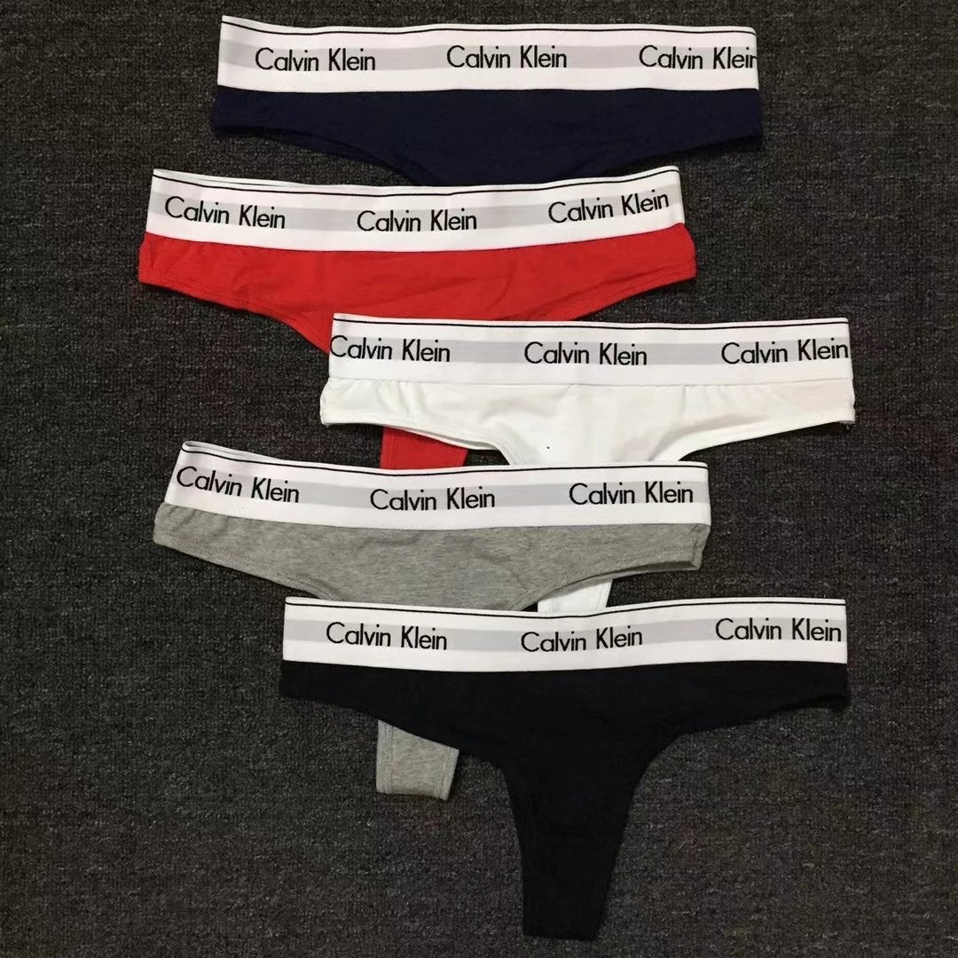 Brand Name Women's Thong Underwear - Fashionable European Brand Cotton Gusset Thong for Women, Sexy and Comfortable