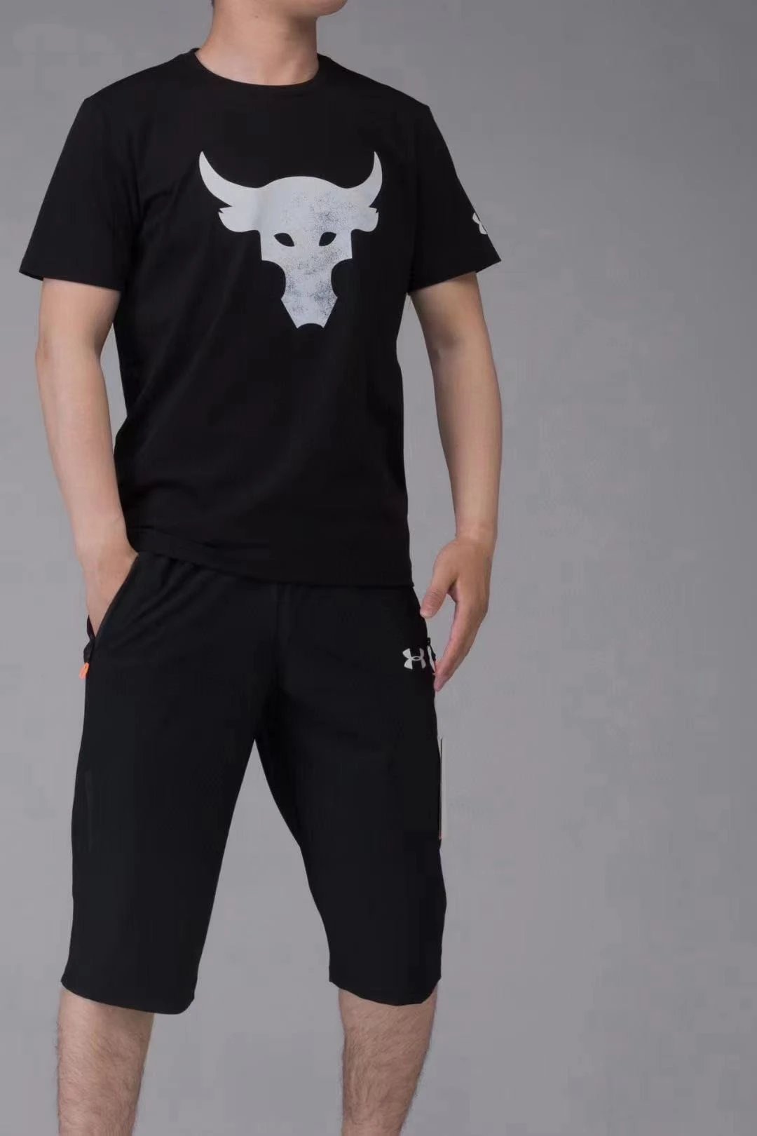 2025夏季短袖运动套装跑步健身速干套装透气短袖T恤  5709 M5XL 1