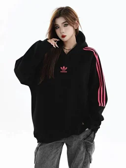thumbnail for Adidas Clover Sweatshirt Men's and Women's Spring 2025 Athleisure Loose Breathable Hooded Sweatshirt Pullover 2006 M-2XL