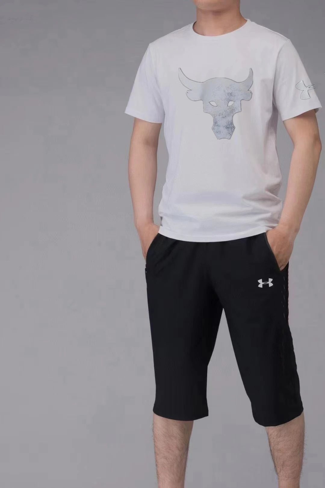 2025夏季短袖运动套装跑步健身速干套装透气短袖T恤  5709 M5XL 6