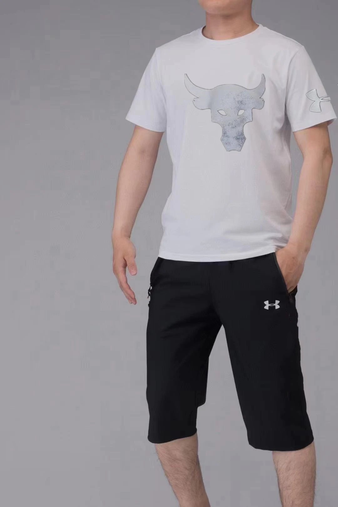 2025夏季短袖运动套装跑步健身速干套装透气短袖T恤  5709 M5XL 2