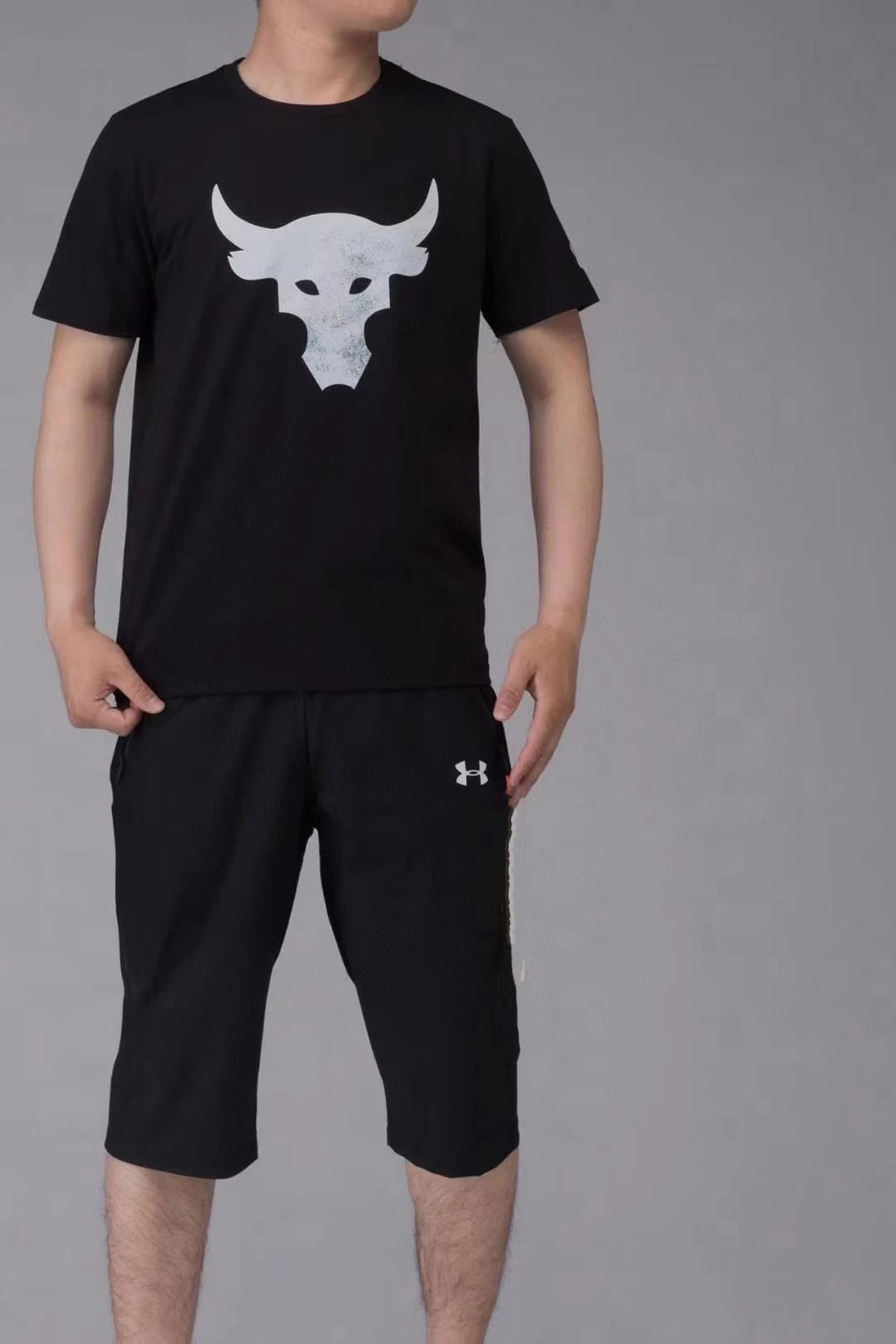 2025夏季短袖运动套装跑步健身速干套装透气短袖T恤  5709 M5XL 7