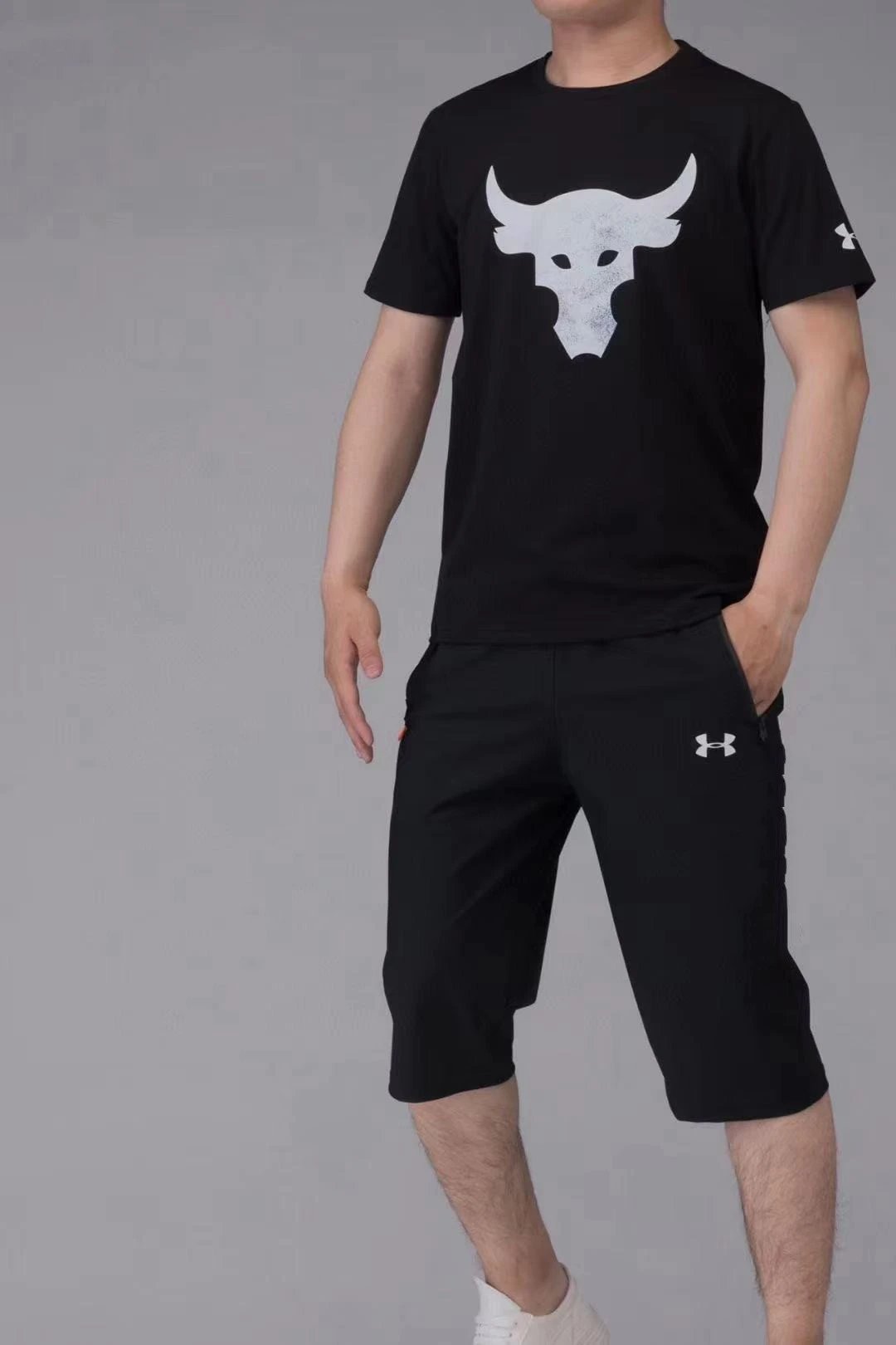 2025夏季短袖运动套装跑步健身速干套装透气短袖T恤  5709 M5XL 3