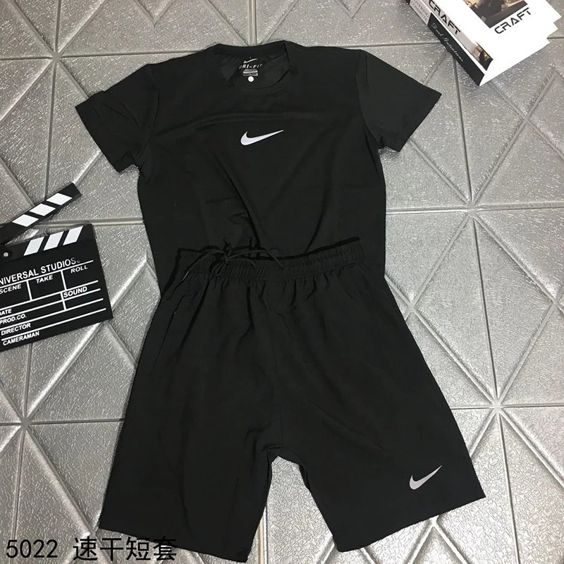 Nike耐克运动休闲套装男夏速干反光短袖T恤跑步短裤两件套5022 L5XL 4