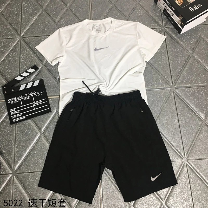 Nike耐克运动休闲套装男夏速干反光短袖T恤跑步短裤两件套5022 L5XL 3