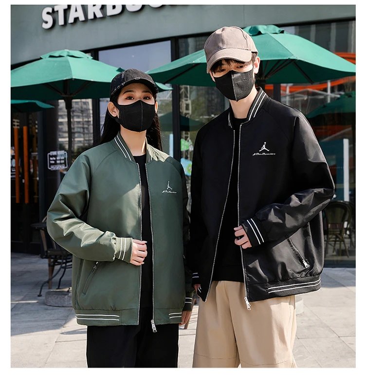乔丹AJ男女风衣外套2025春季新款棒球服防风衣休闲运动夹克0618     S2XL刺绣标
