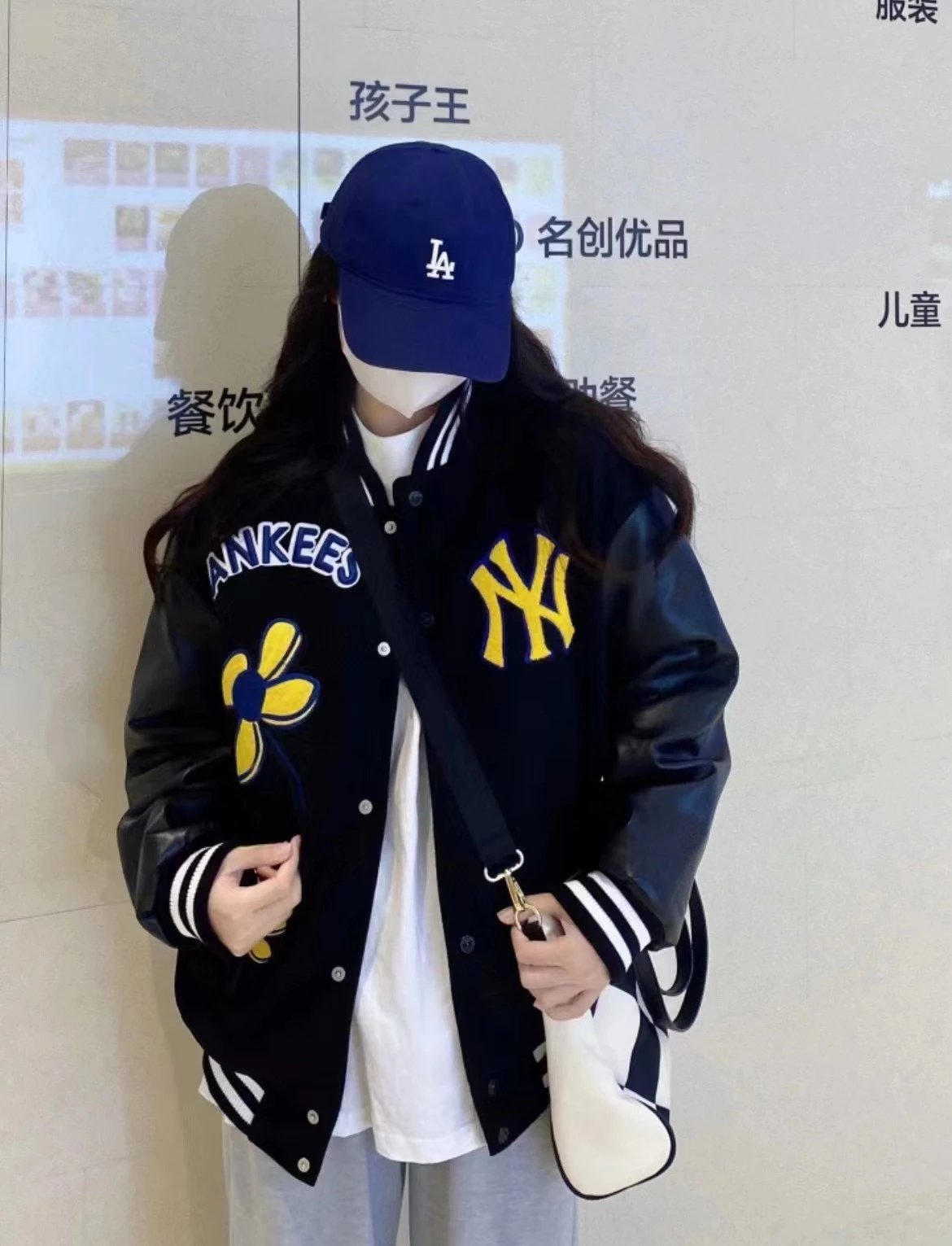 洋基队MLB棒球服夹克外套2020秋季新款秀花情侣立领防风衣休闲运动夹克   6836  M2XL 6