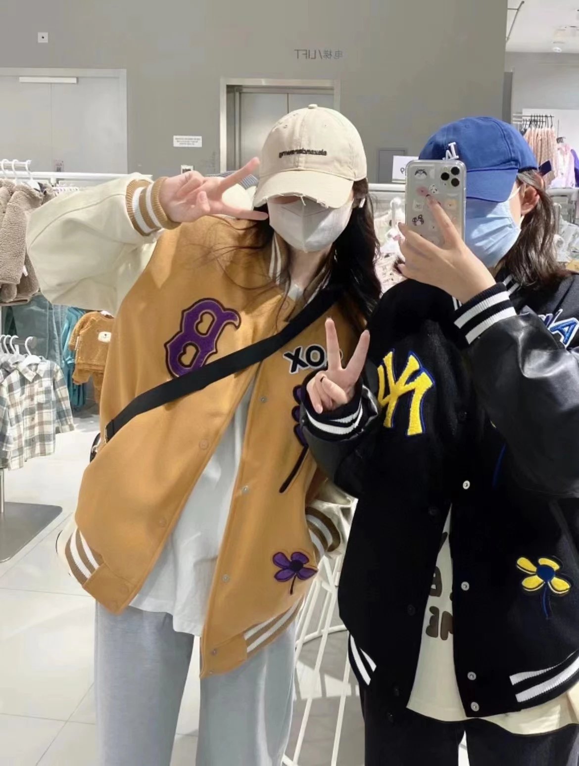 洋基队MLB棒球服夹克外套2020秋季新款秀花情侣立领防风衣休闲运动夹克   6836  M2XL 3